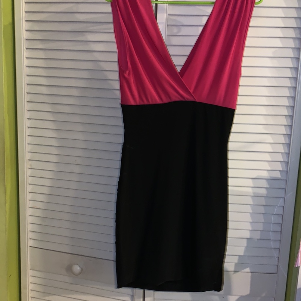 Vintage Pink and black mini dress small